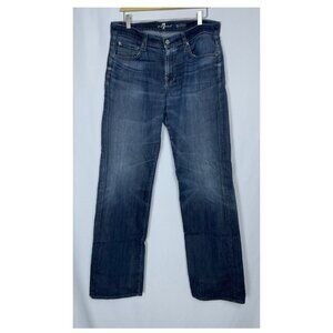 7 For All Mankind Austyn Jeans Men's 34 x 30 Blue Dark Wash Stretch Denim